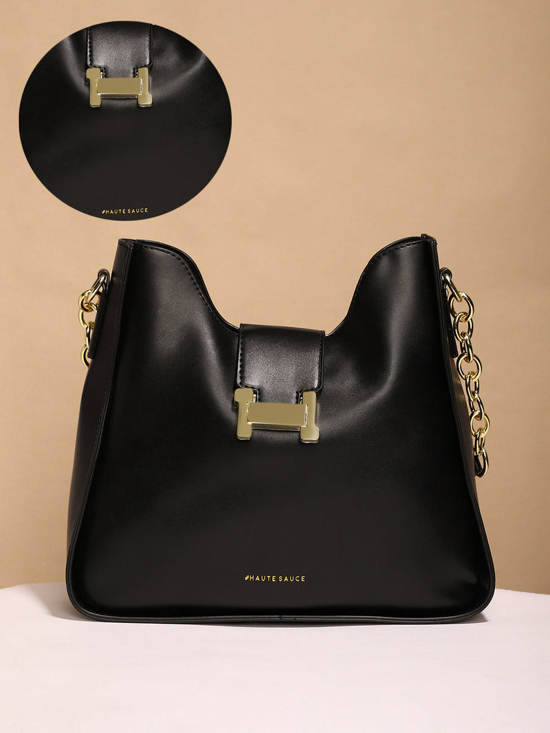 The Monogram Shoulder Bag With Pouch - Midnight Black