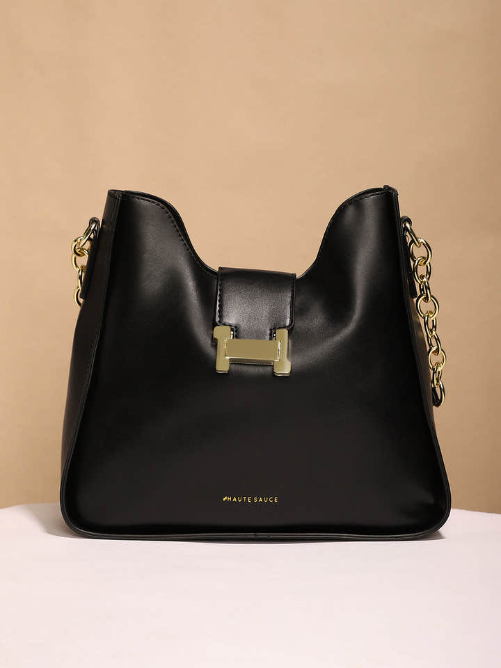 The Monogram Shoulder Bag With Pouch - Midnight Black