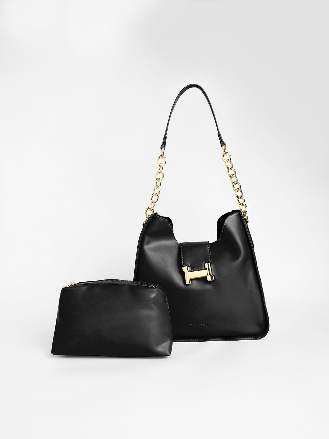 The Monogram Shoulder Bag With Pouch - Midnight Black