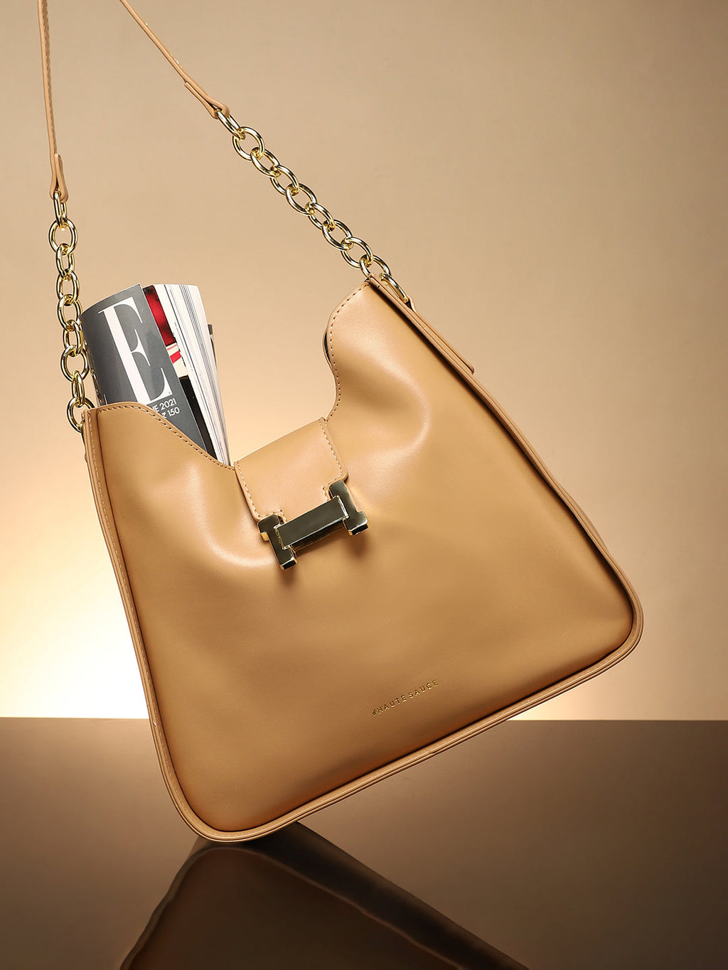 The Monogram Shoulder Bag - Camel Brown