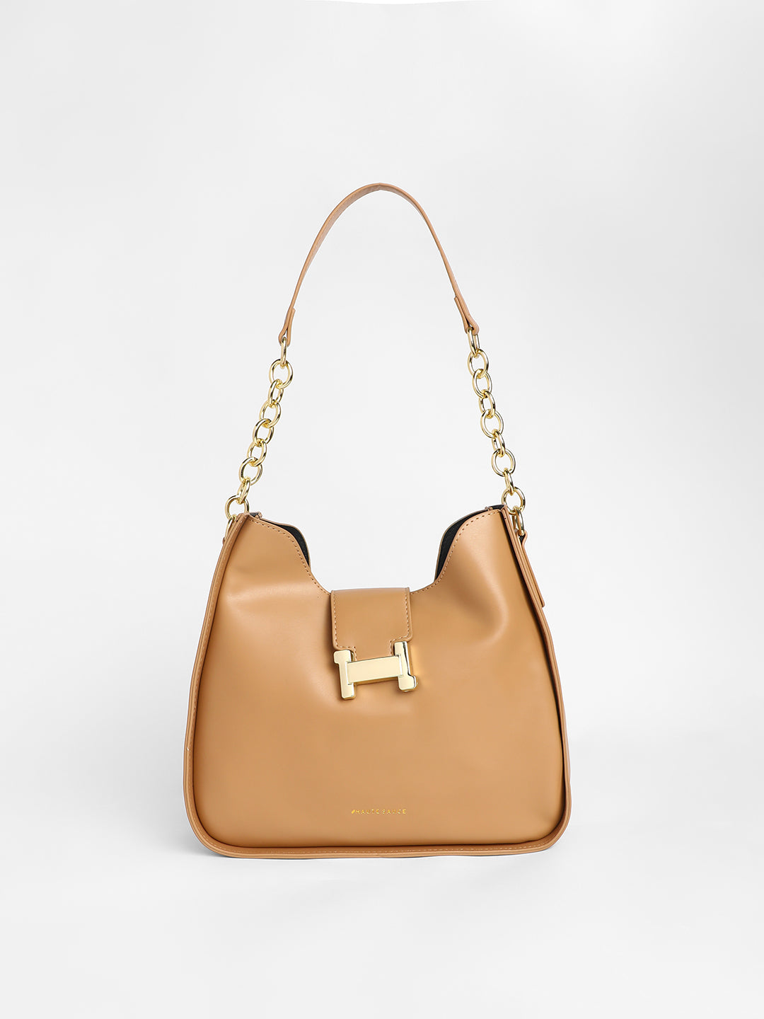 The Monogram Shoulder Bag - Camel Brown