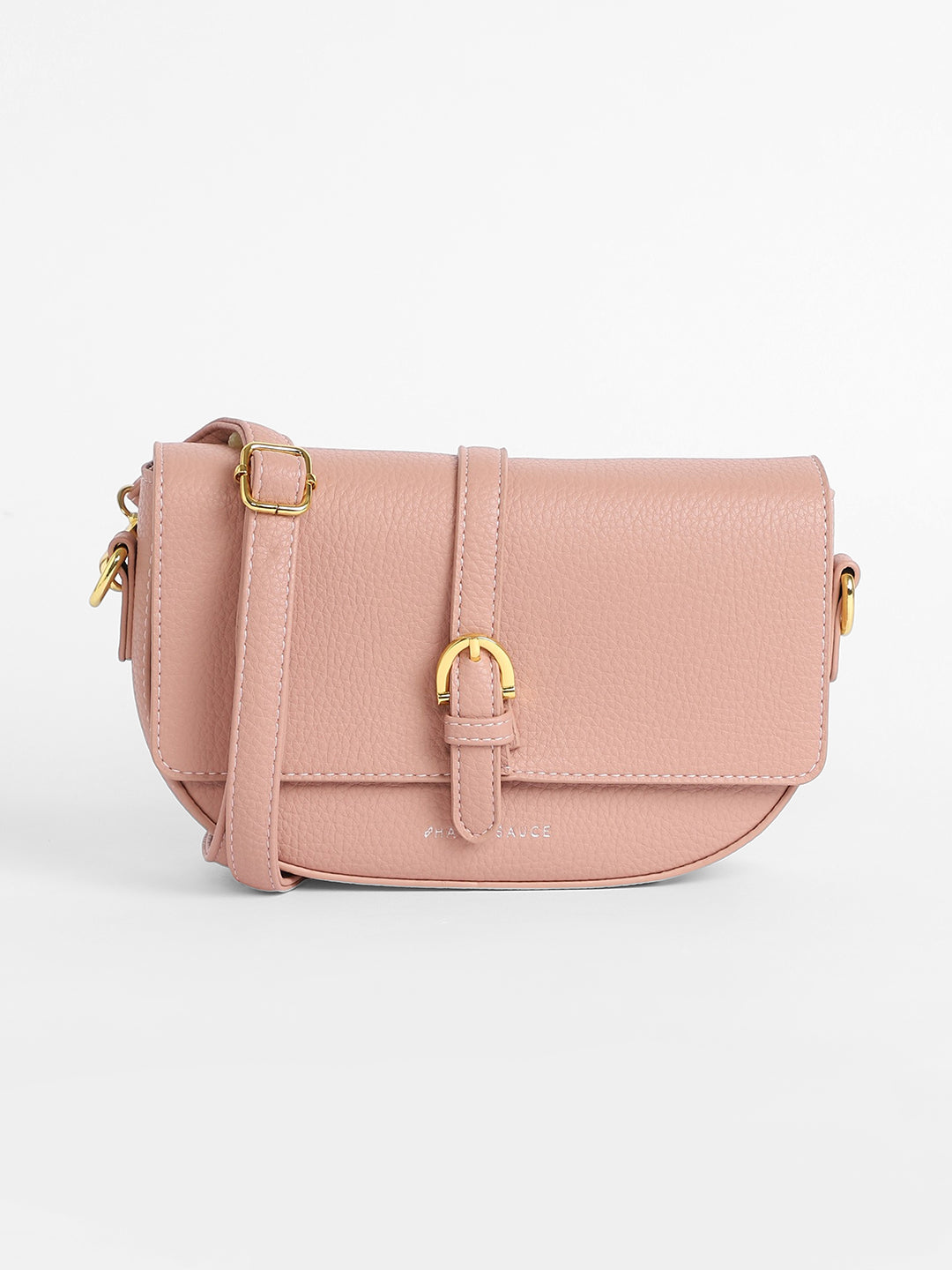 The Tang-Buckle Shoulder Bag - Nude Pink