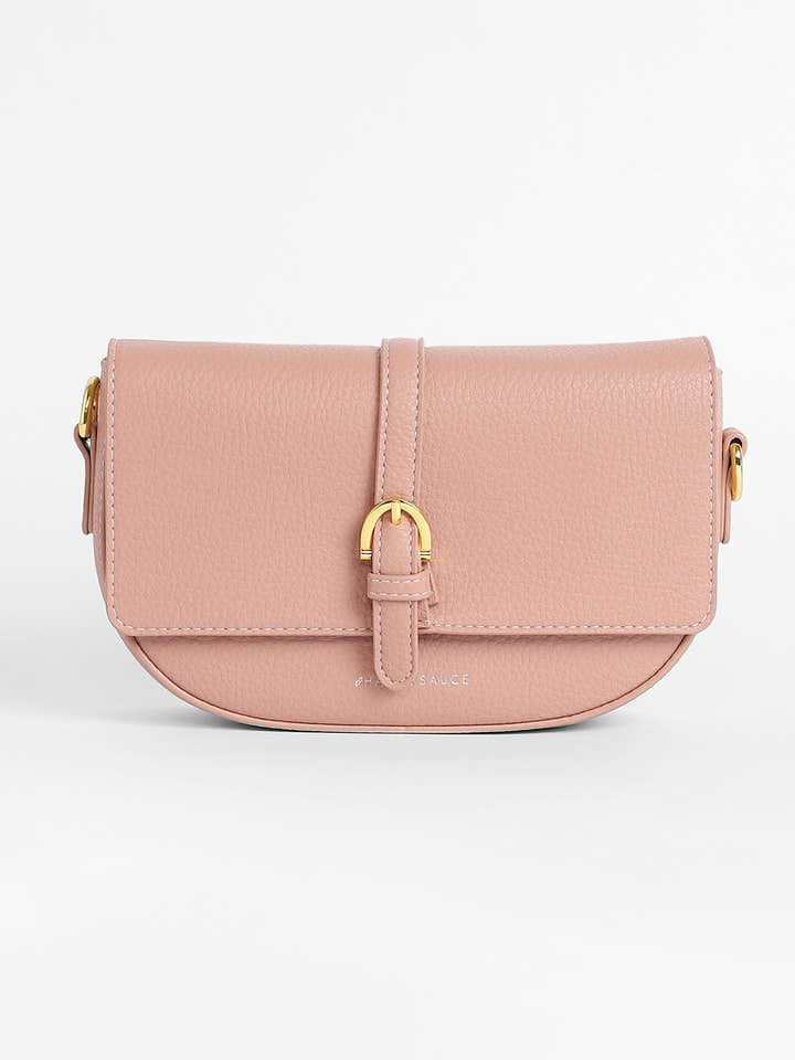 The Tang-Buckle Shoulder Bag - Nude Pink