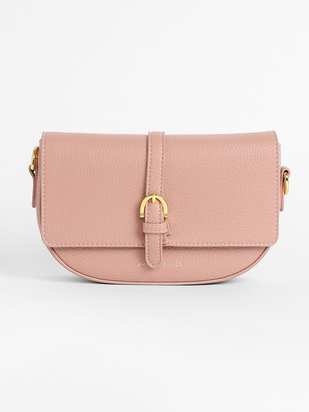 The Tang-Buckle Shoulder Bag - Nude Pink