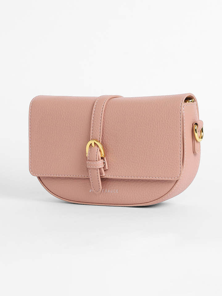 The Tang-Buckle Shoulder Bag - Nude Pink