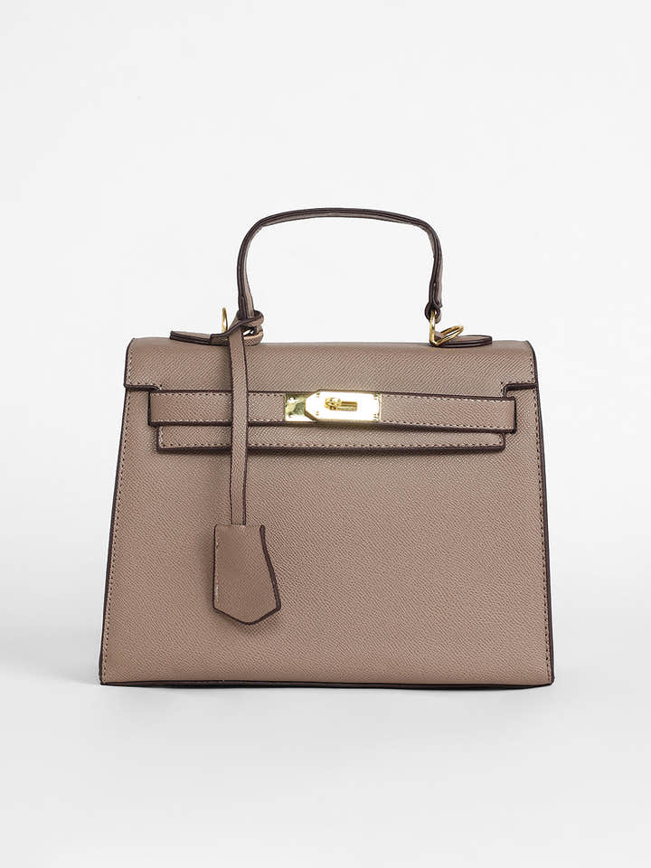 The Overlap Satchel Bag - Camel Brown