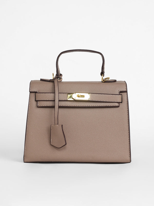 The Overlap Satchel Bag - Camel Brown