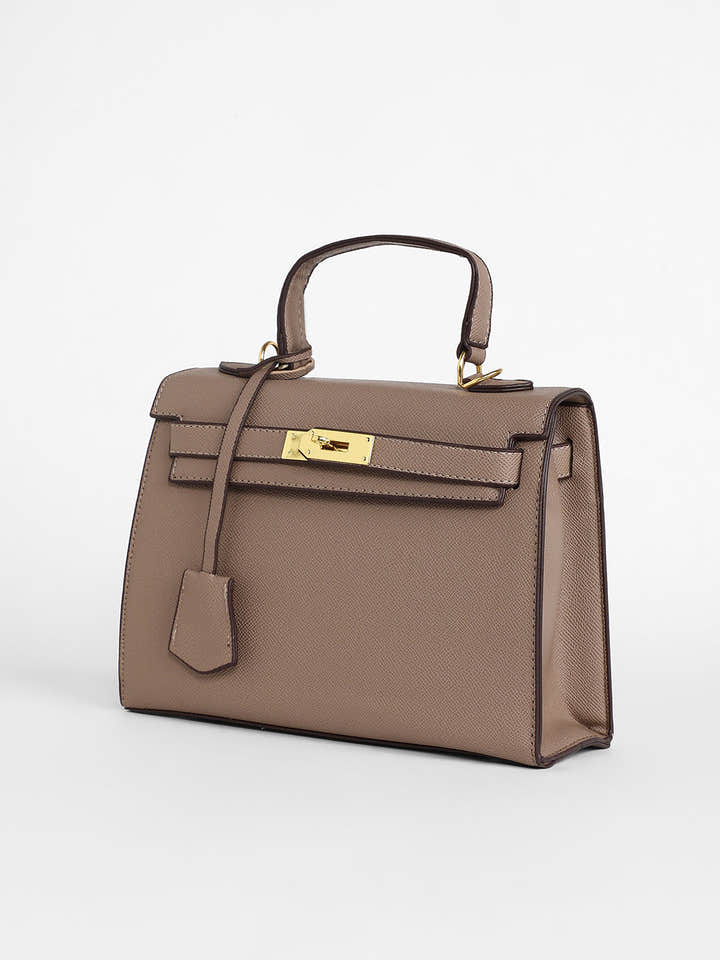 The Overlap Satchel Bag - Camel Brown