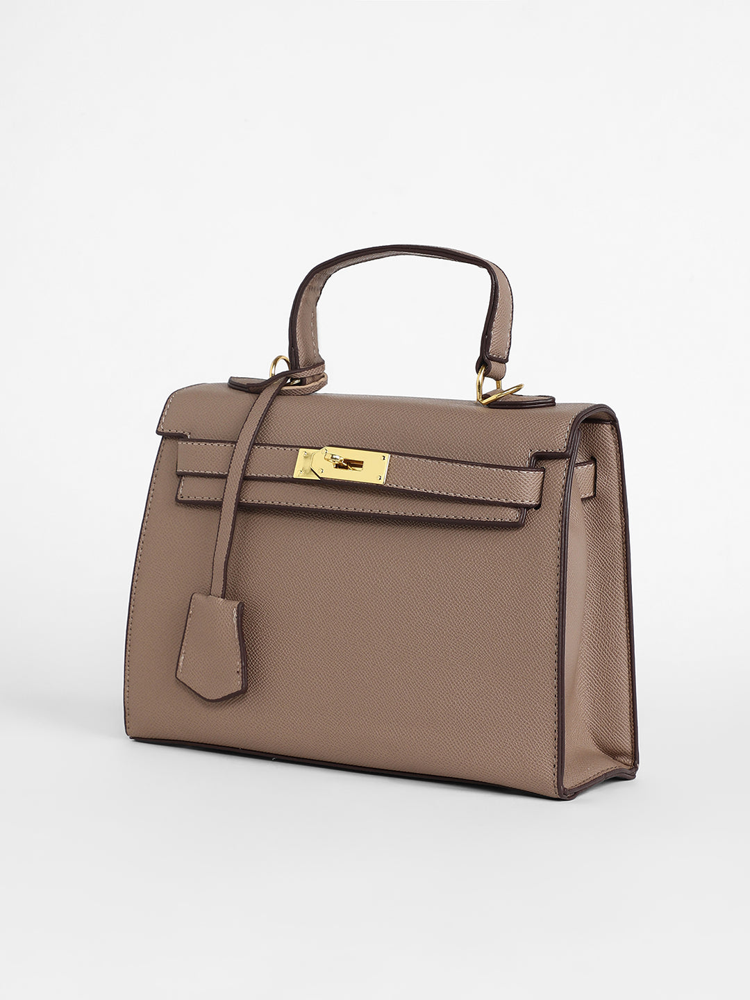 The Overlap Satchel Bag - Camel Brown