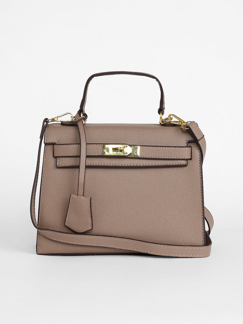 The Overlap Satchel Bag - Camel Brown