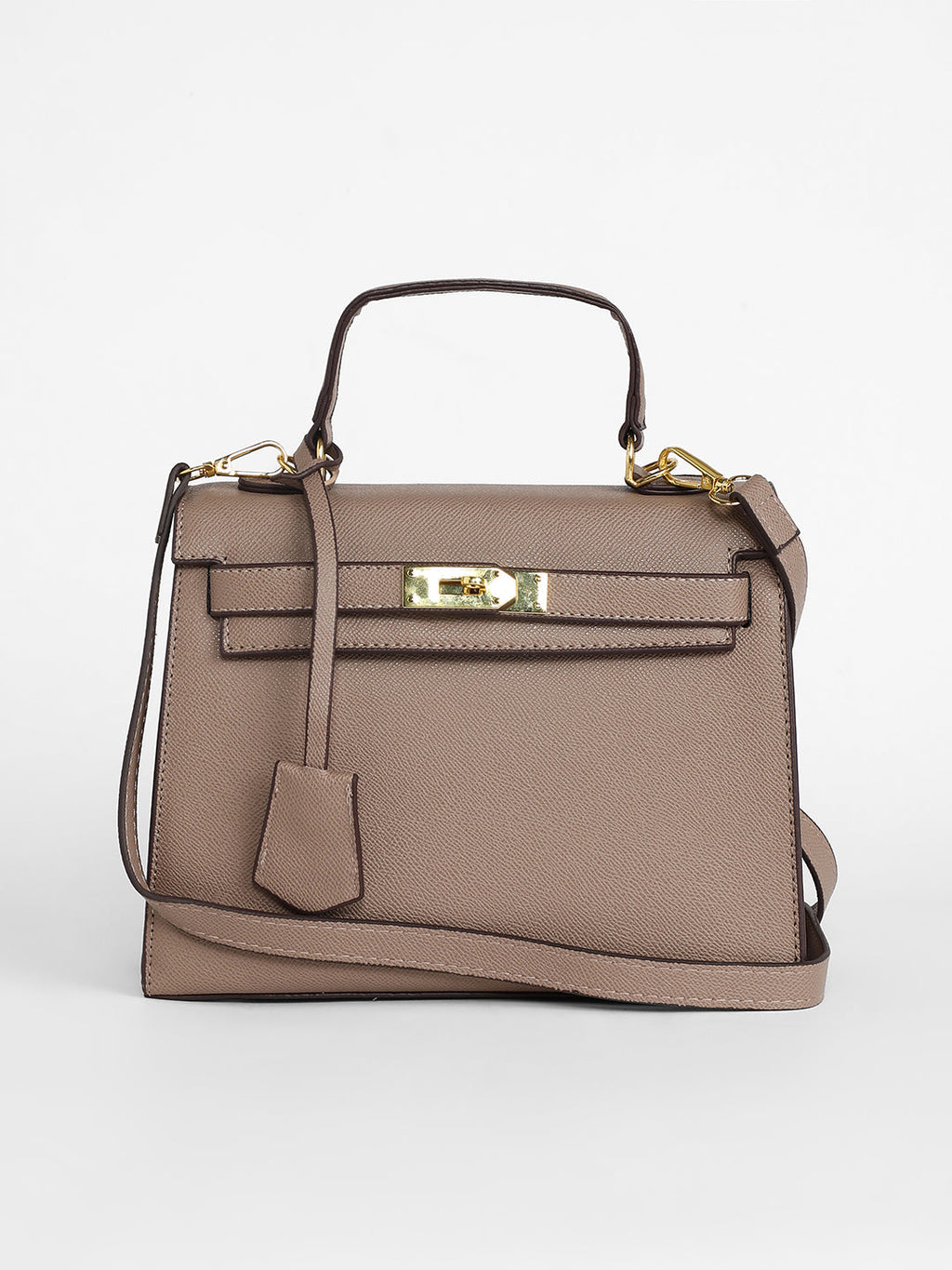 The Overlap Satchel Bag - Camel Brown