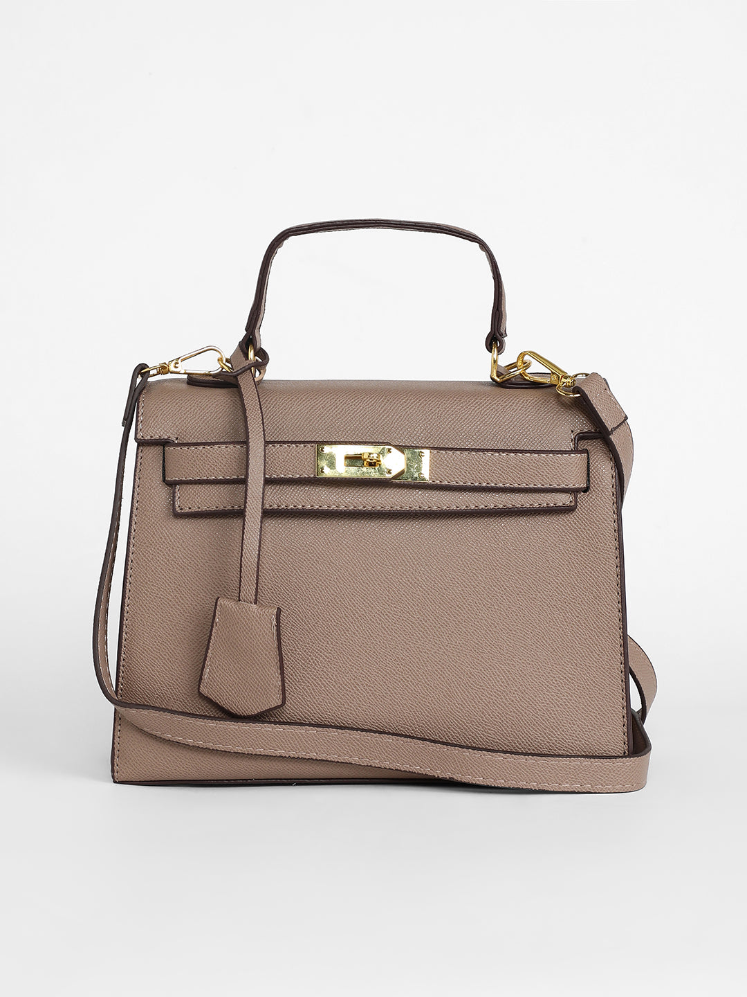 The Overlap Satchel Bag - Camel Brown