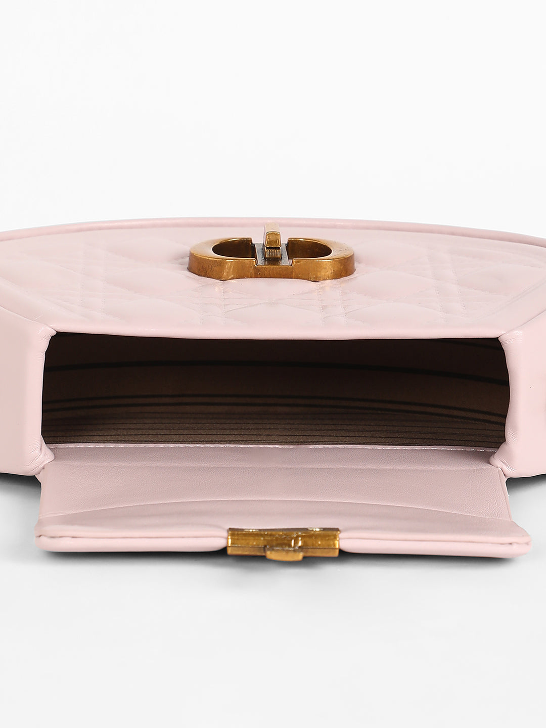 The Quilted Curve Sling Bag - Nude Pink
