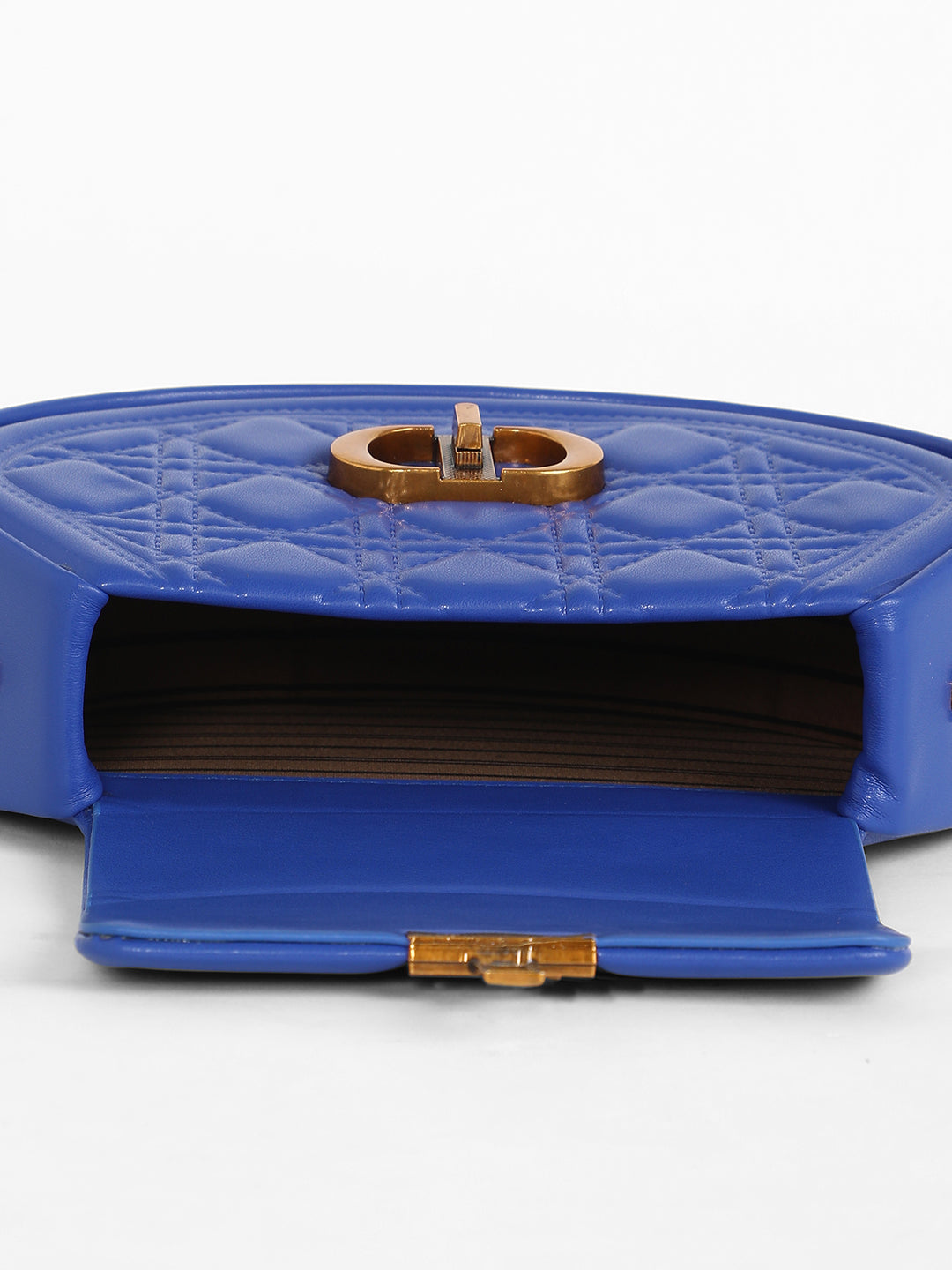 The Quilted Curve Sling Bag - Royal Blue