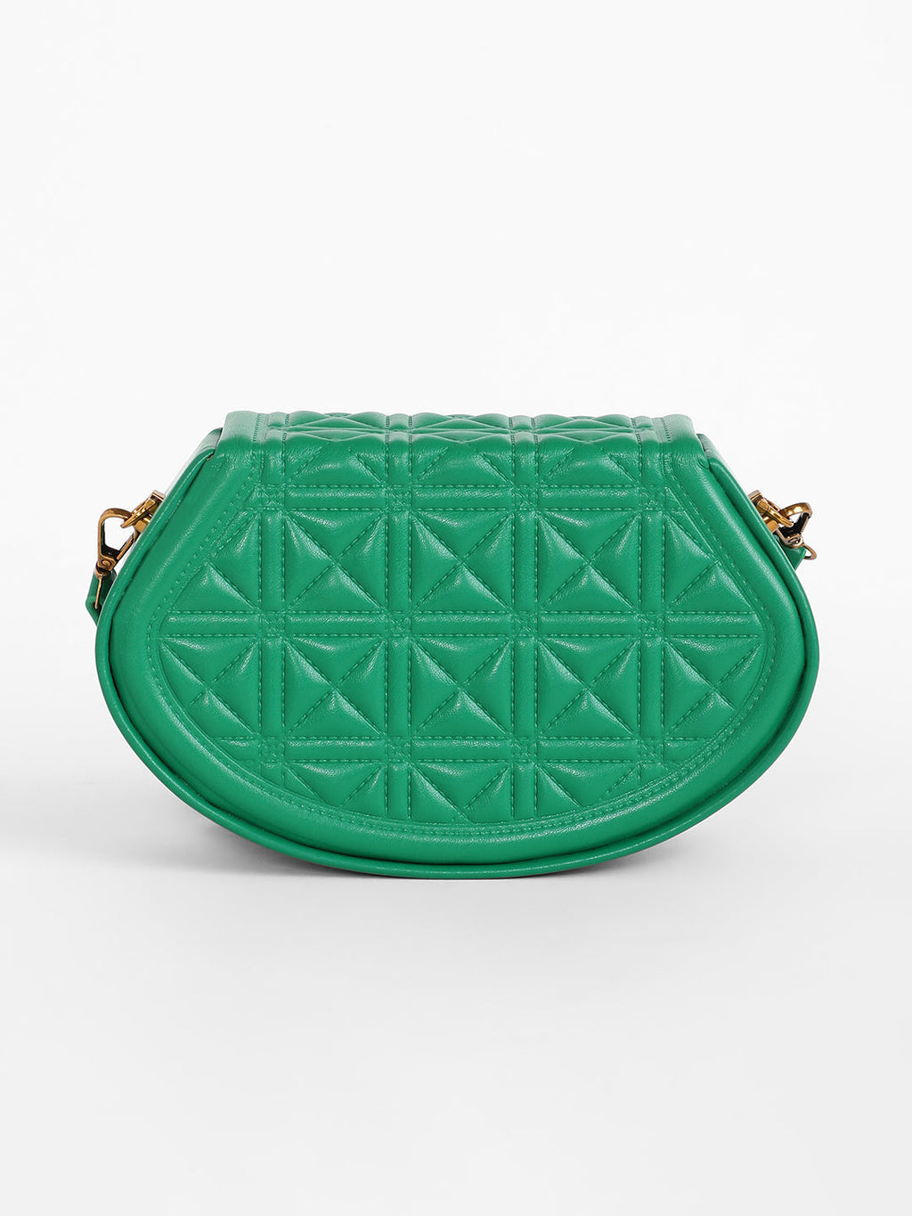 The Quilted Curve Sling Bag - Shamrock Green