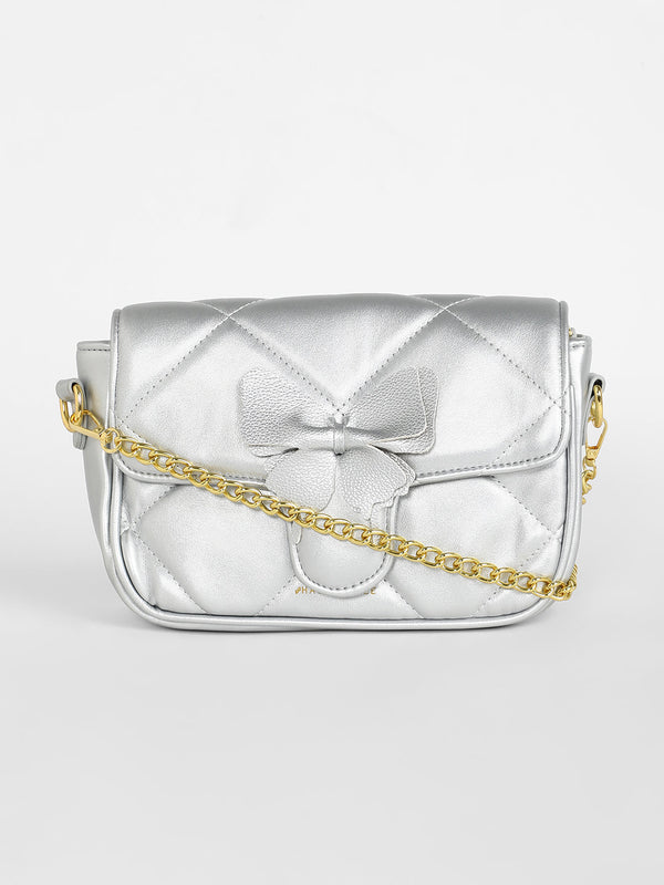 The Quilted Butterfly Shoulder Bag - Chalice Silver