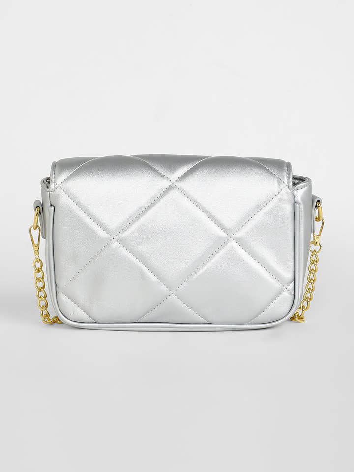 The Quilted Butterfly Shoulder Bag - Chalice Silver