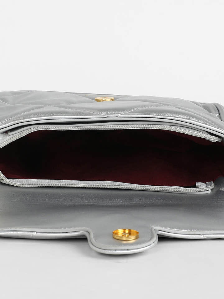 The Quilted Butterfly Shoulder Bag - Chalice Silver