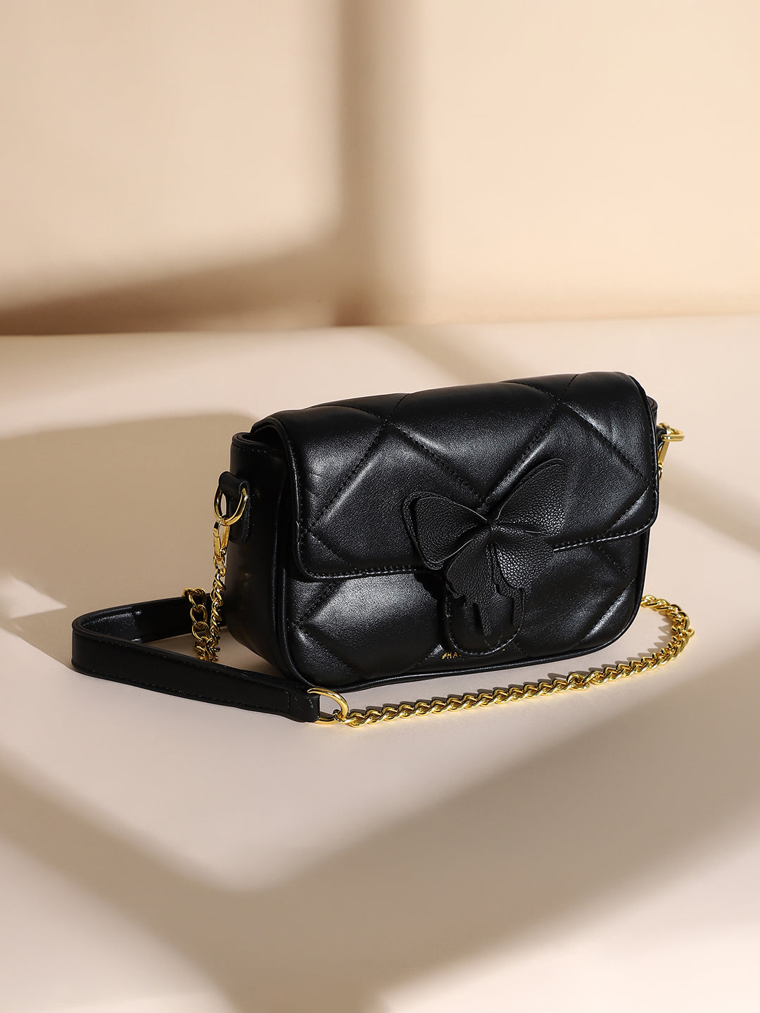 The Quilted Butterfly Shoulder Bag - Midnight Black