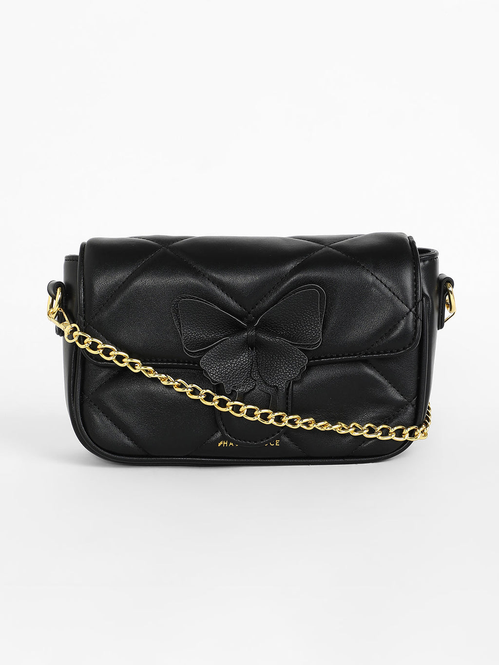 The Quilted Butterfly Shoulder Bag - Midnight Black