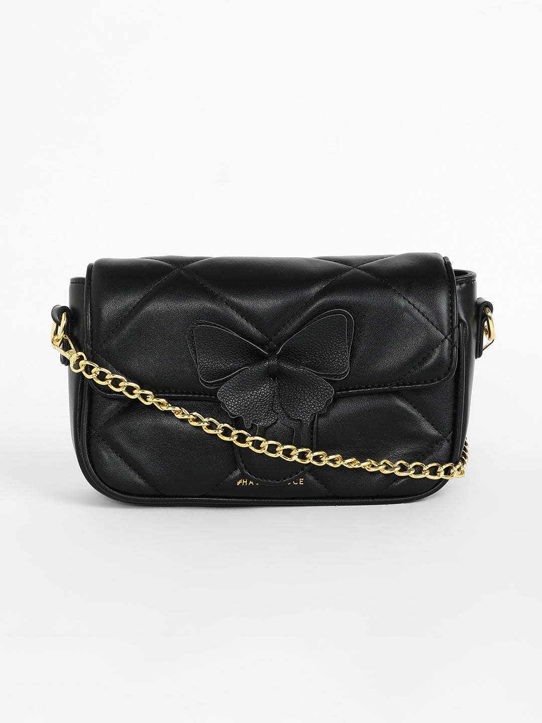 The Quilted Butterfly Shoulder Bag - Midnight Black