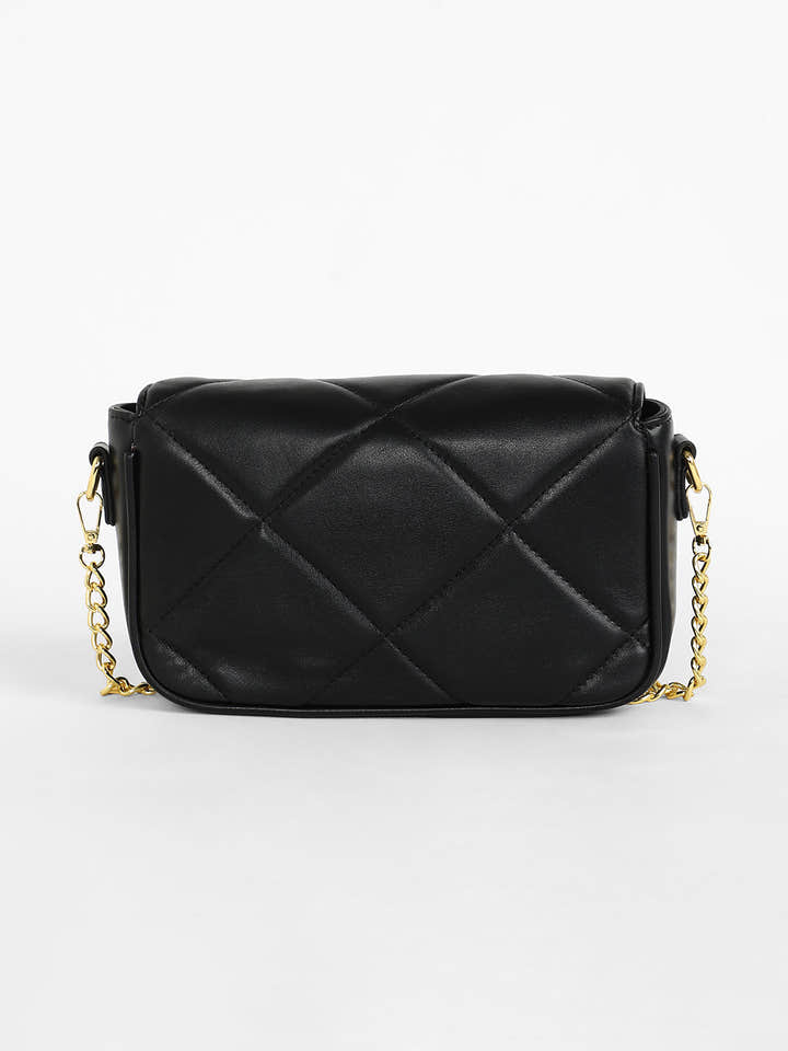 The Quilted Butterfly Shoulder Bag - Midnight Black