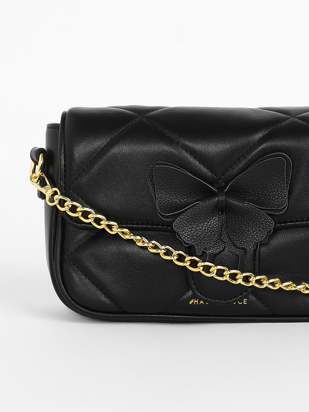 The Quilted Butterfly Shoulder Bag - Midnight Black