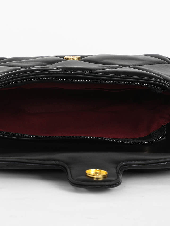 The Quilted Butterfly Shoulder Bag - Midnight Black
