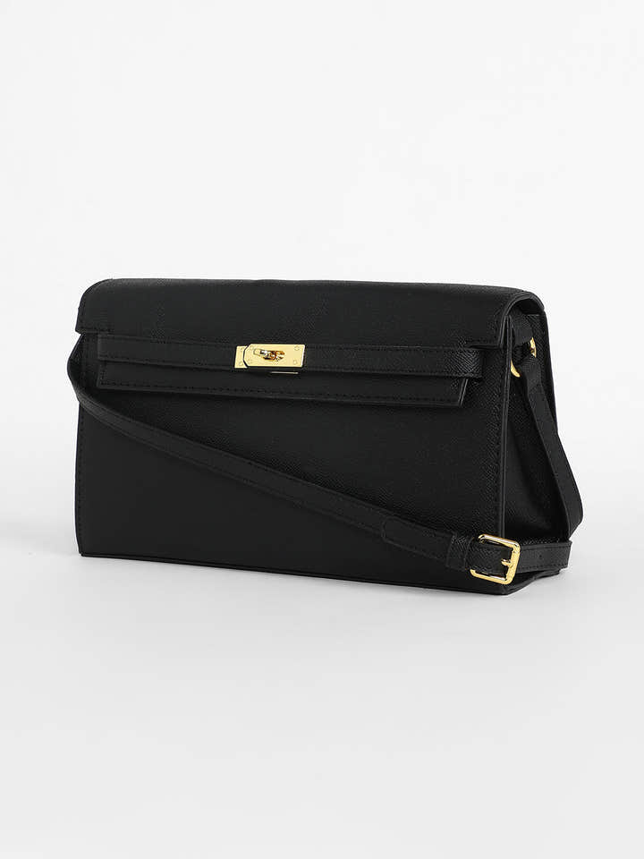 The Overlap Sling Bag - Midnight Black