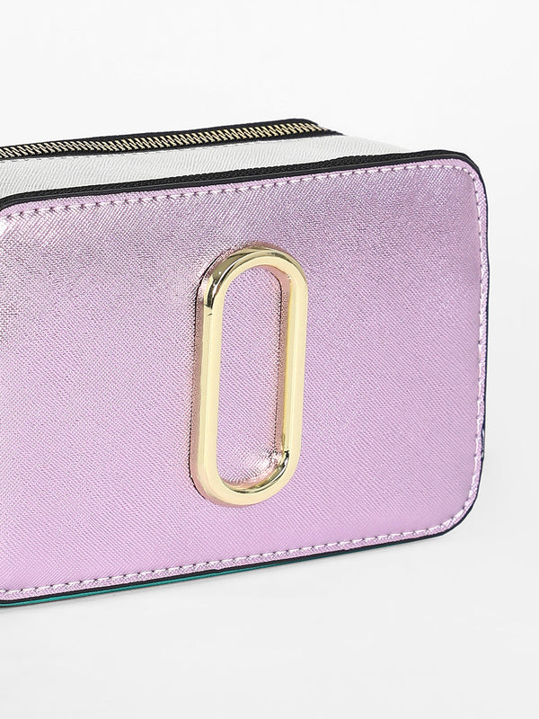 The Block Box Sling Bag - Flamingo Pink