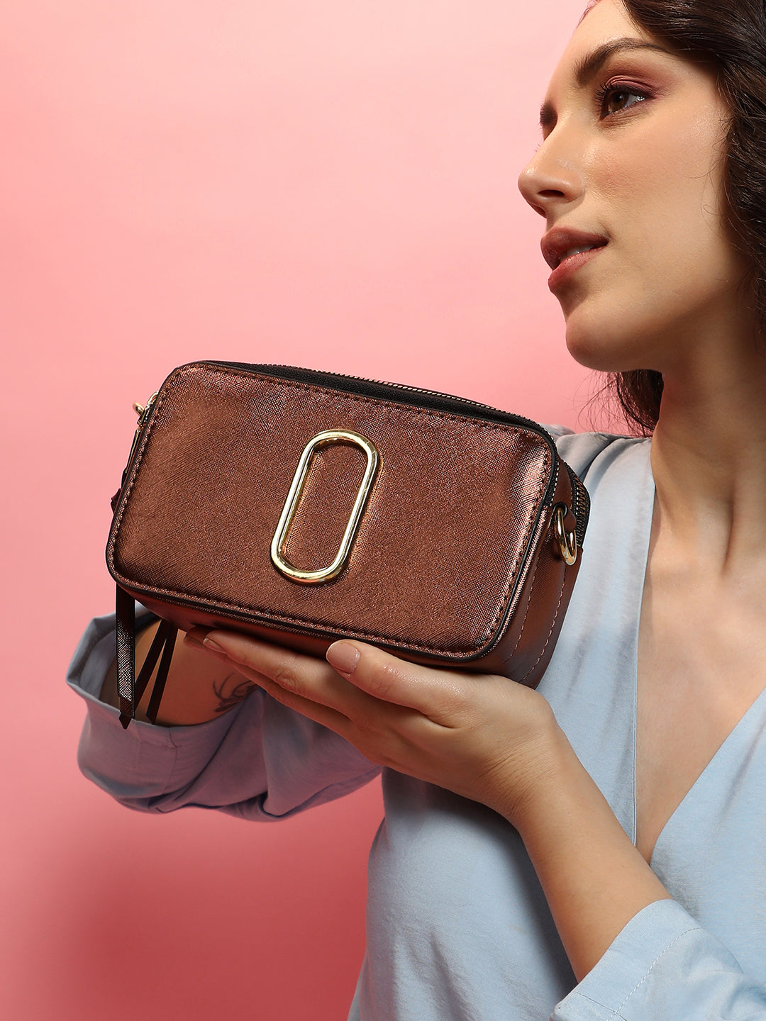 The Block Box Sling Bag - Chocolate Brown