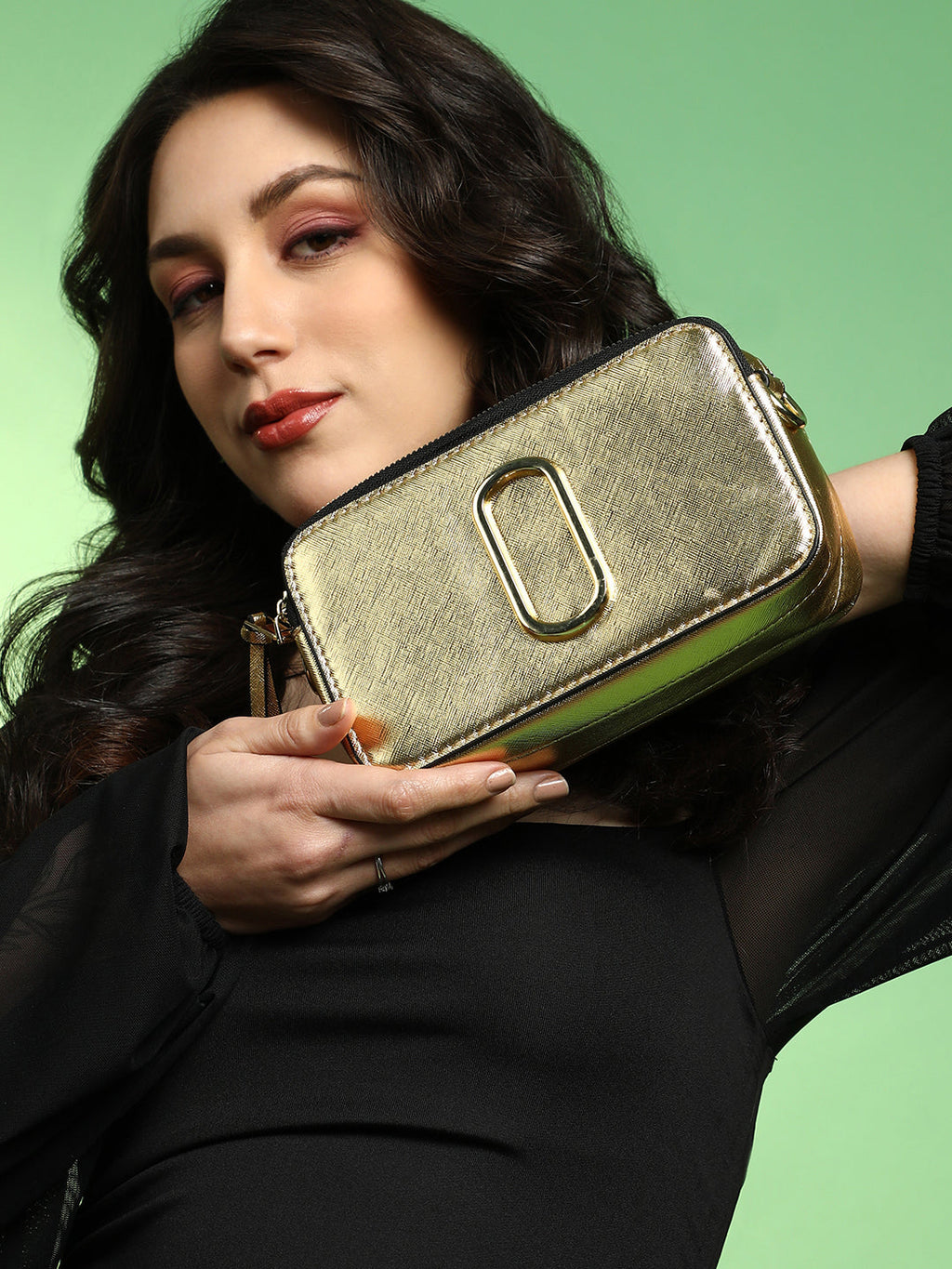 The Block Box Sling Bag - Metallic Gold