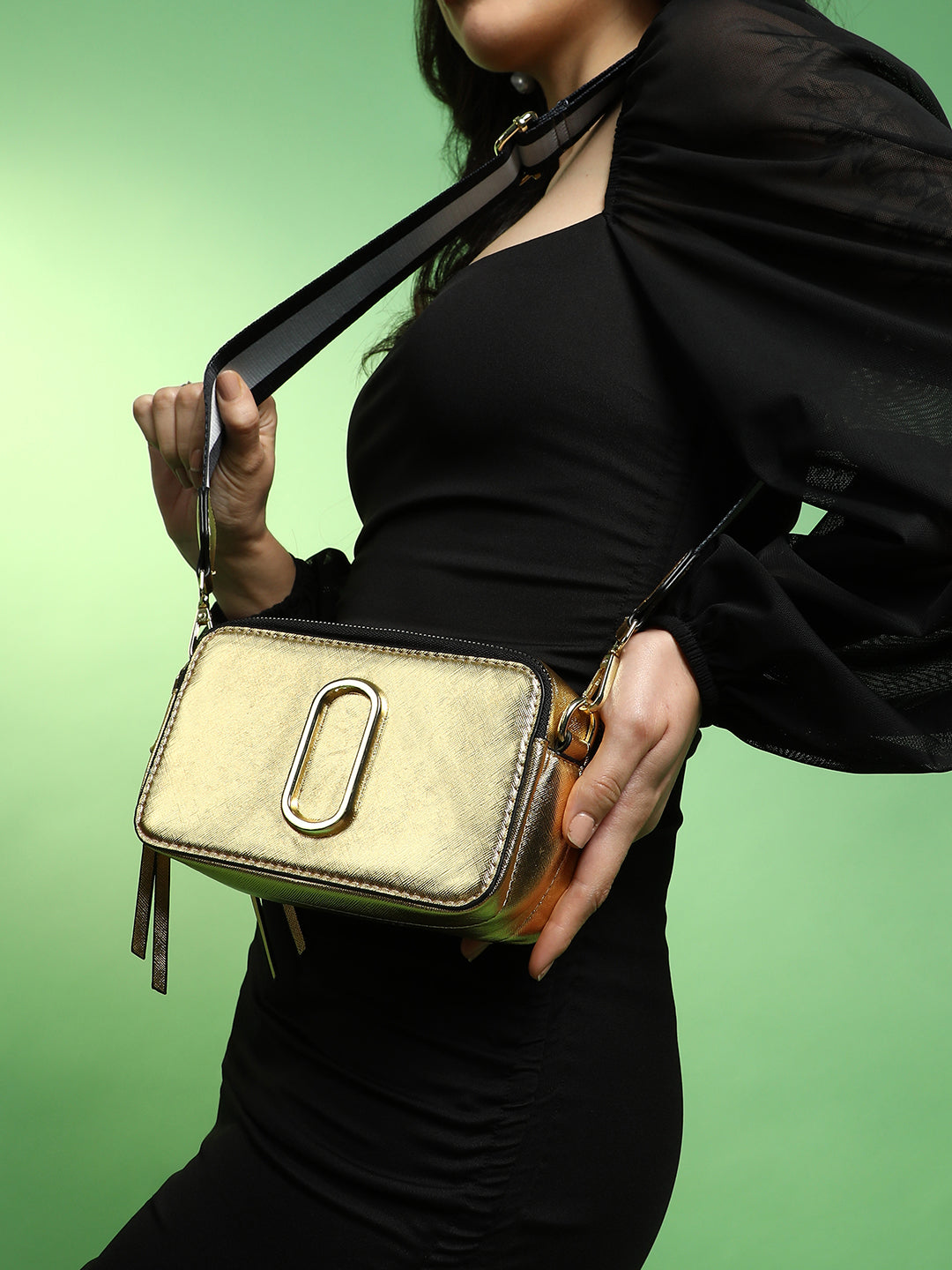 The Block Box Sling Bag - Metallic Gold