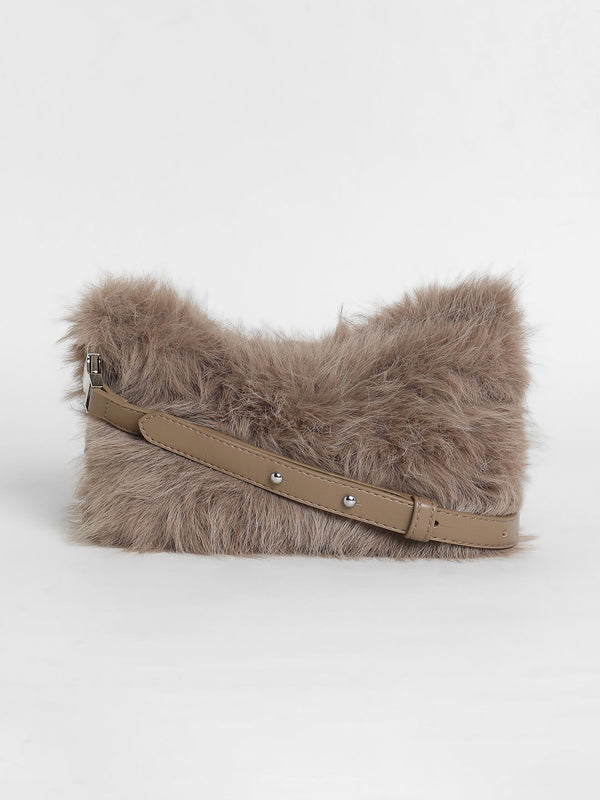The Fur Hobo Bag - Peanut Brown
