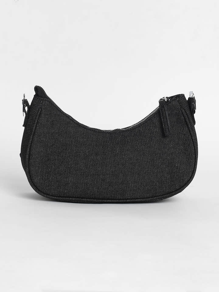 The Denim Shoulder Bag - Charcoal Black