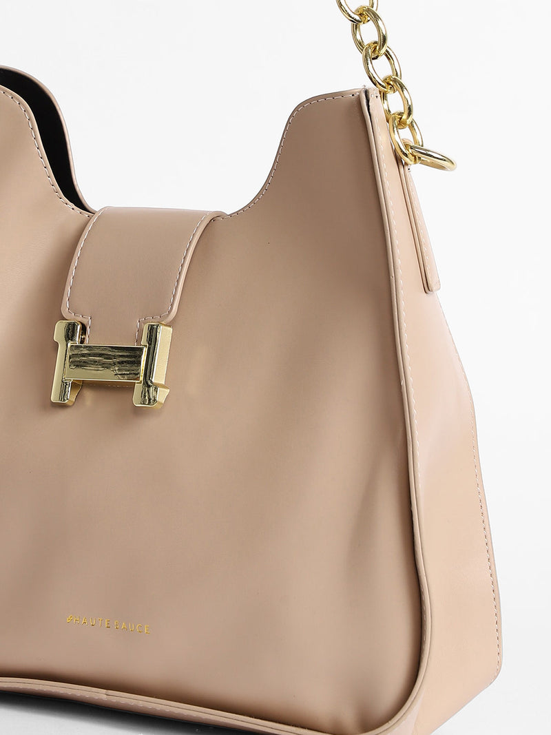 The Monogram Shoulder Bag With Pouch - Light Beige