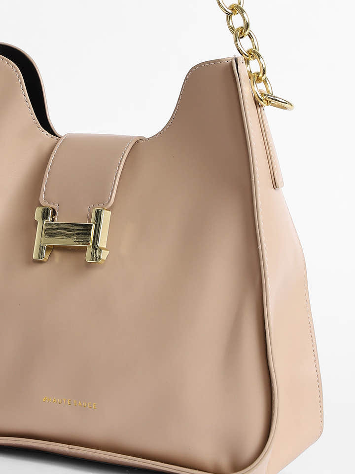 The Monogram Shoulder Bag With Pouch - Light Beige
