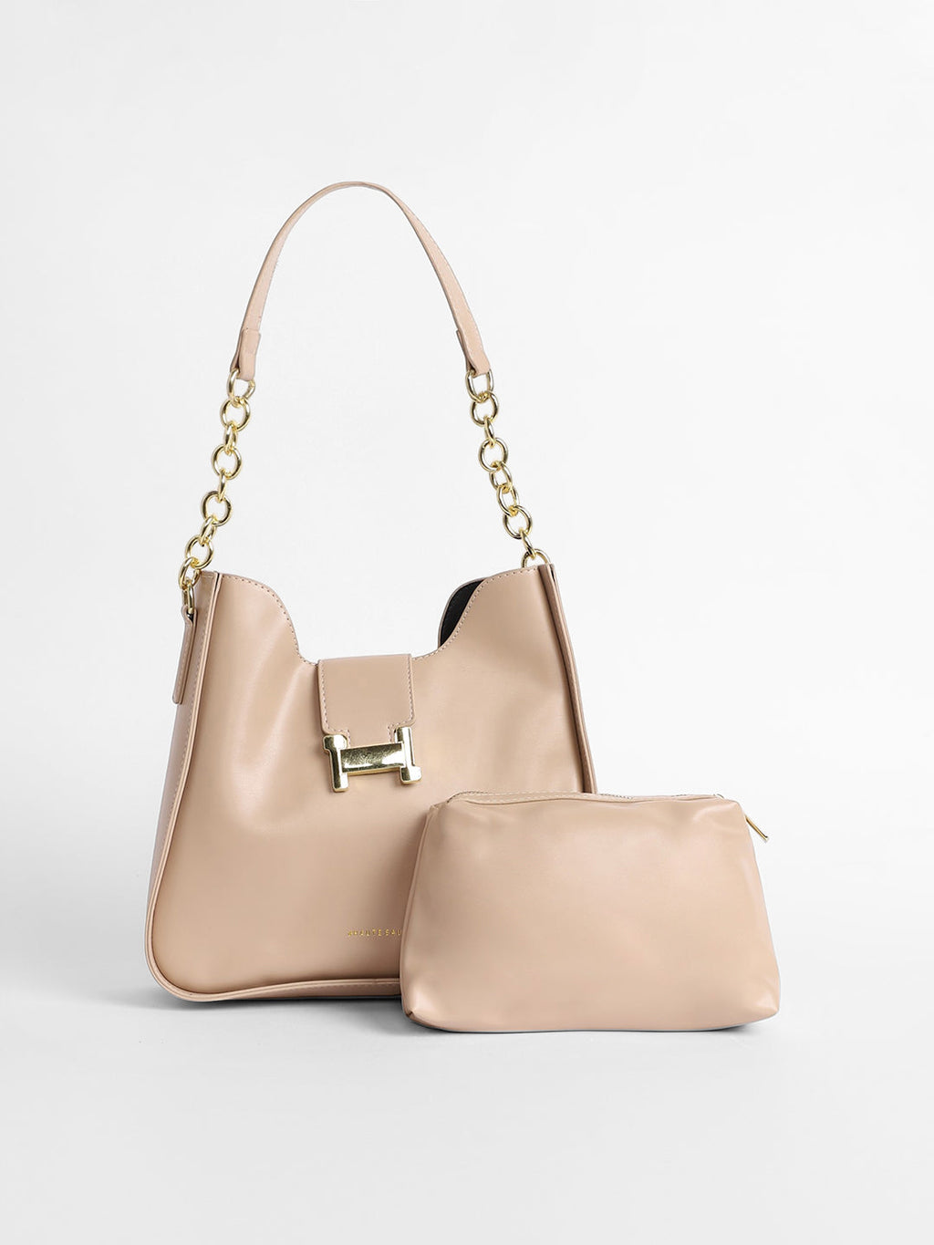 The Monogram Shoulder Bag With Pouch - Light Beige