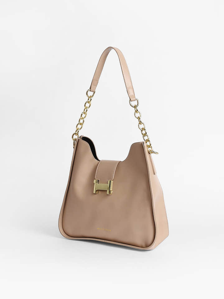 The Monogram Shoulder Bag With Pouch - Light Beige