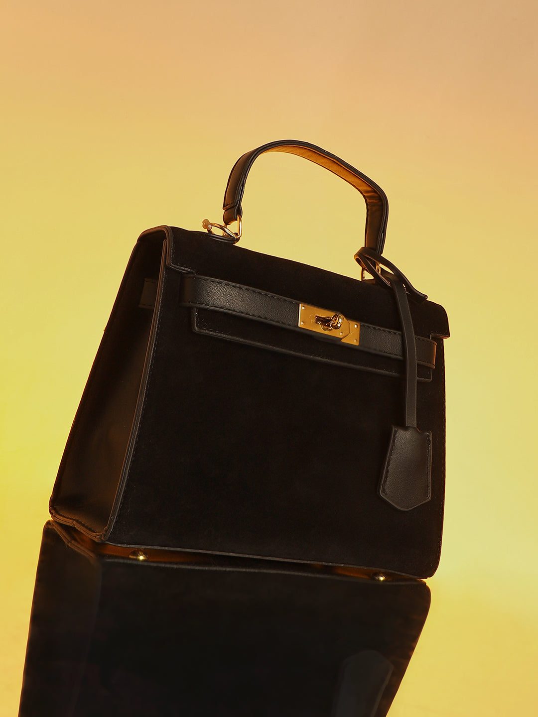 The Overlap Satchel Bag - Midnight Black