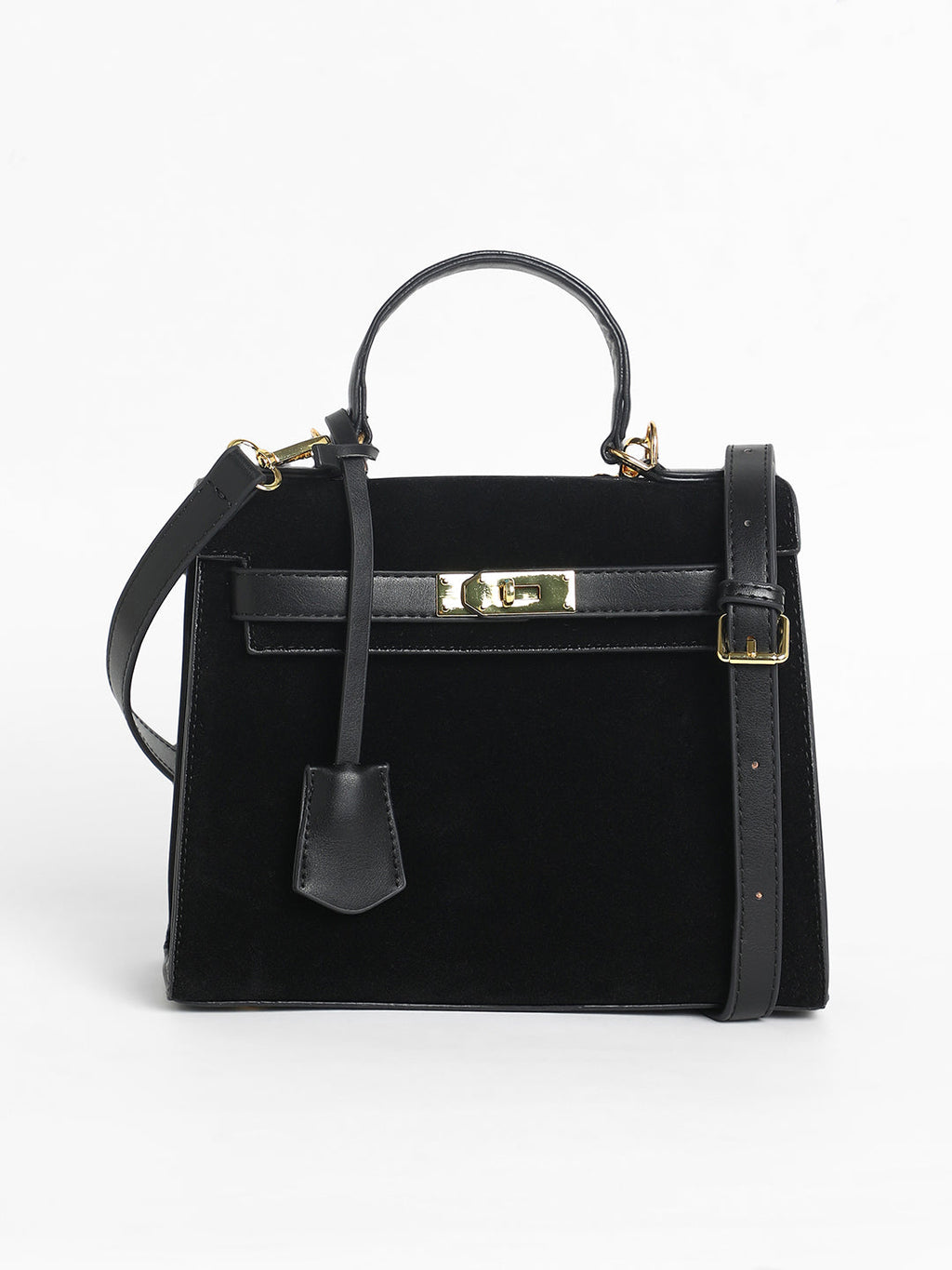 The Overlap Satchel Bag - Midnight Black