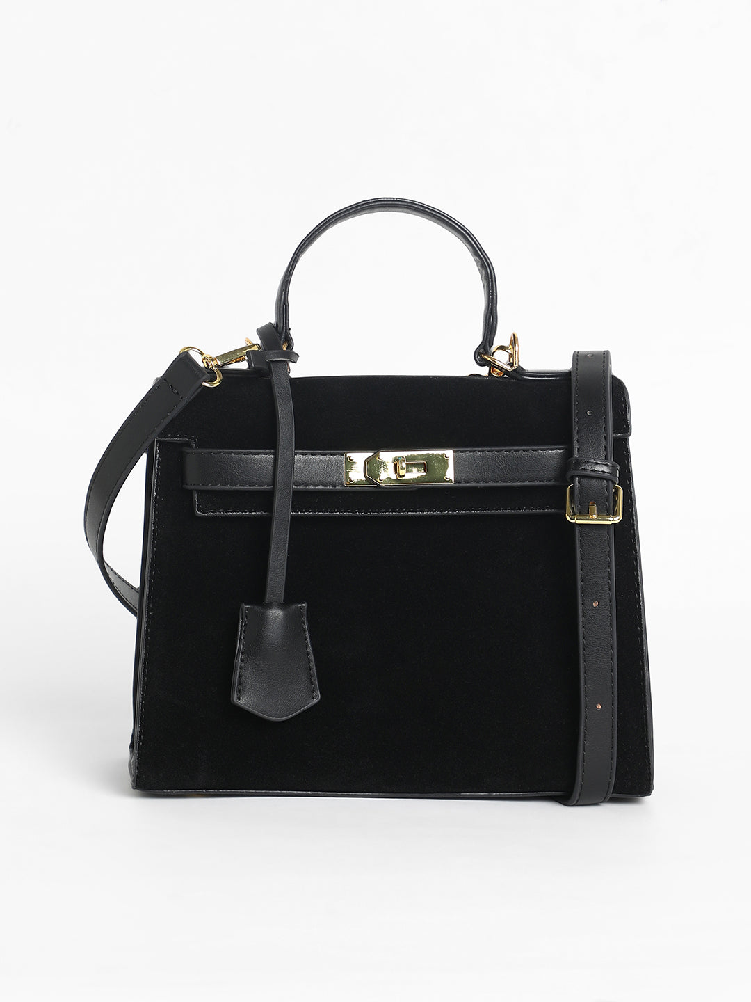 The Overlap Satchel Bag - Midnight Black