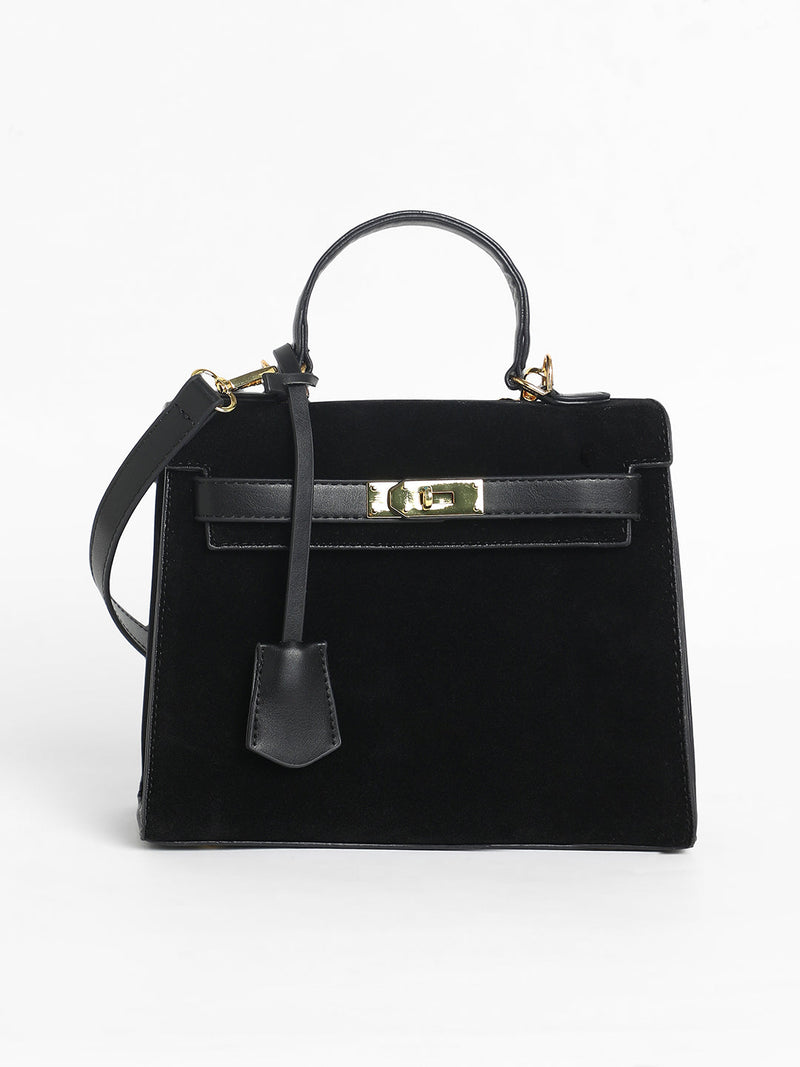 The Overlap Satchel Bag - Midnight Black