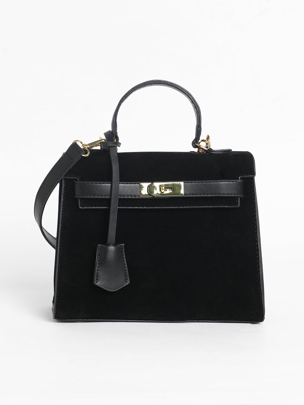 The Overlap Satchel Bag - Midnight Black