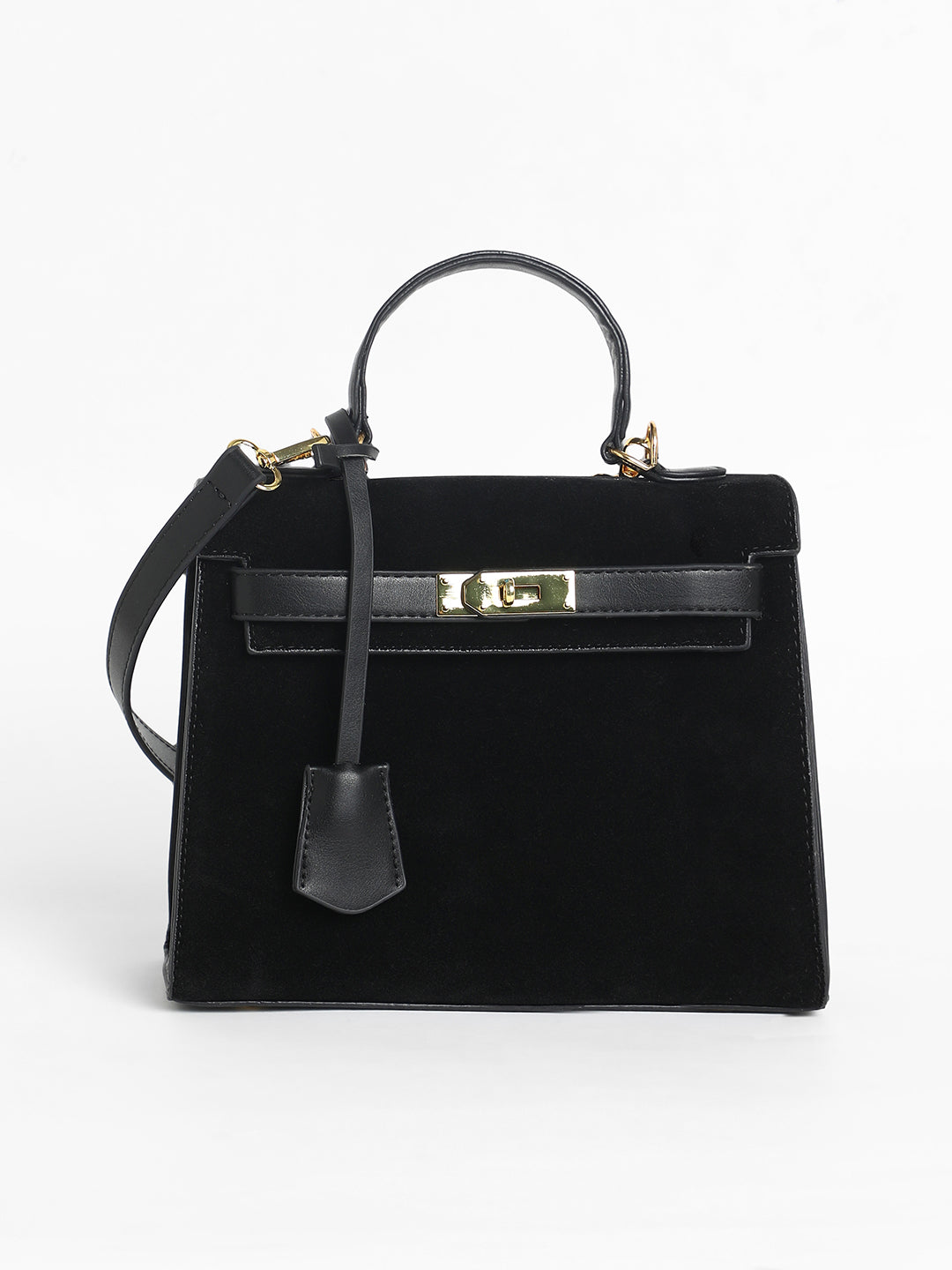 The Overlap Satchel Bag - Midnight Black