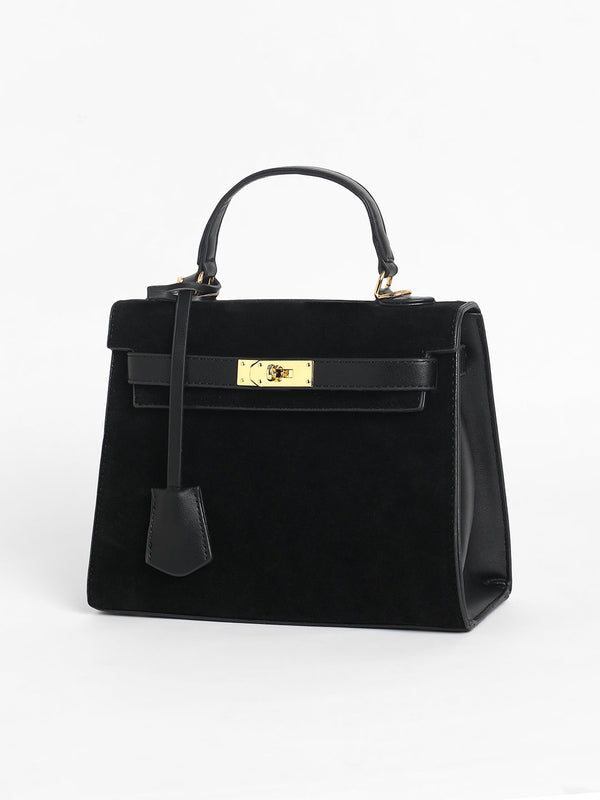 The Overlap Satchel Bag - Midnight Black