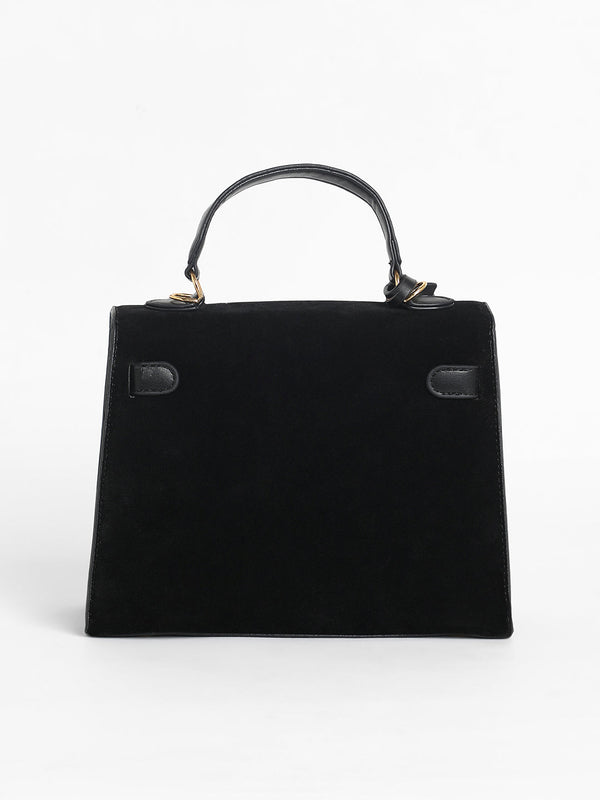 The Overlap Satchel Bag - Midnight Black