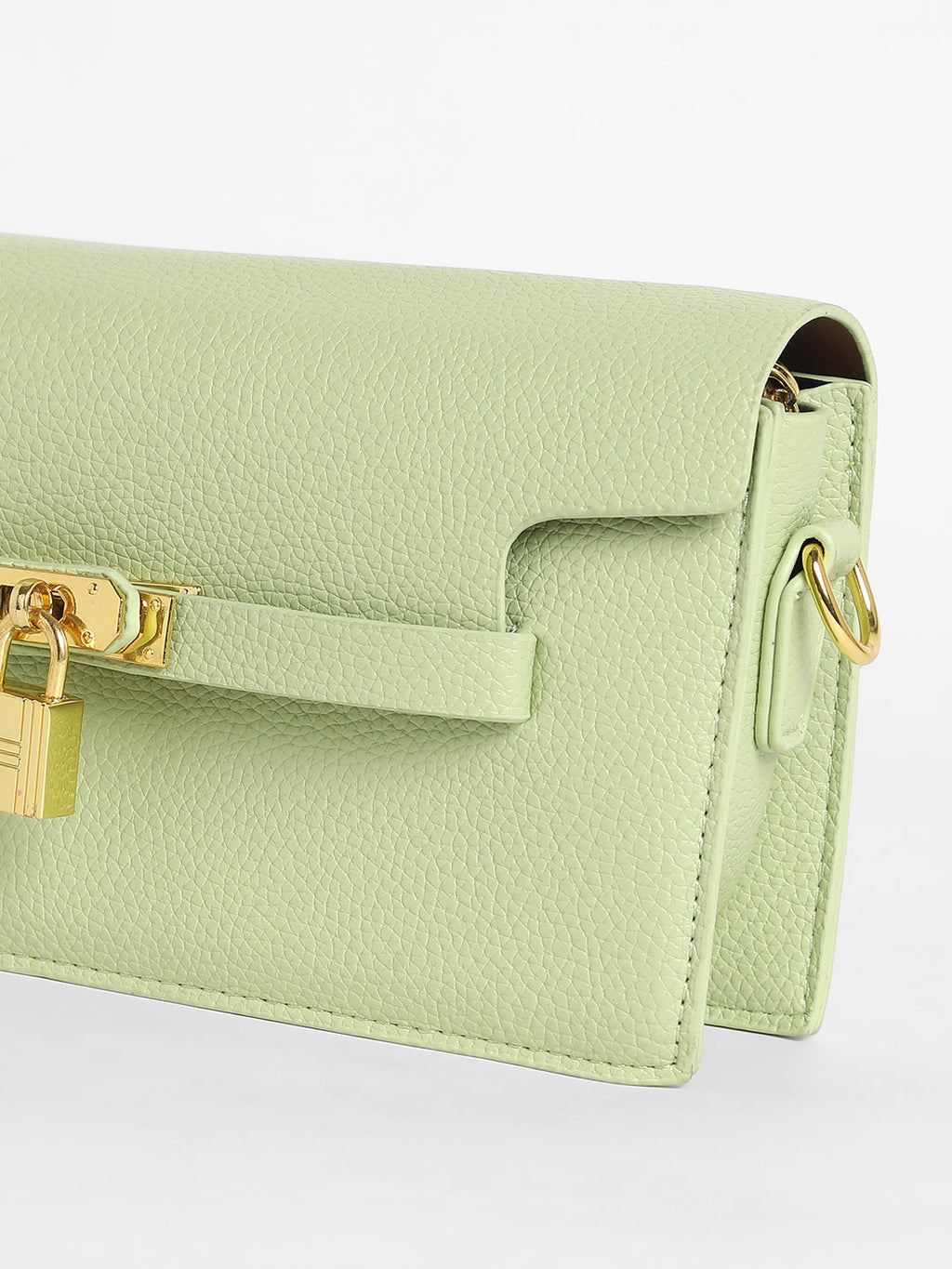 The Overlap Lock Shoulder Bag - Pistachio Green