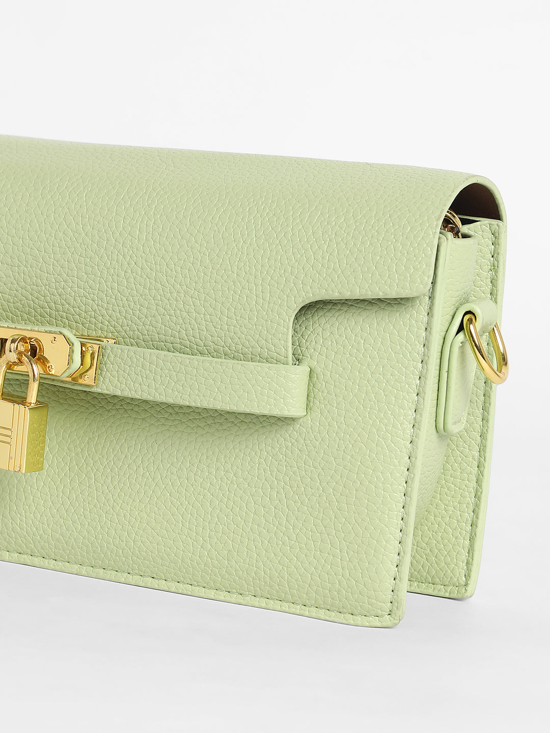 The Overlap Lock Shoulder Bag - Pistachio Green
