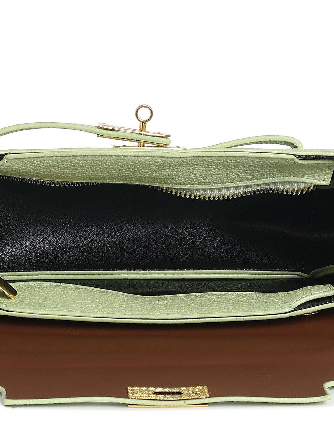 The Overlap Lock Shoulder Bag - Pistachio Green